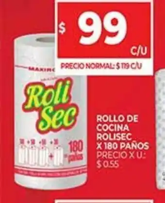 Supermercados DIA Rolisec Rollo De Cocina x 180 paños oferta