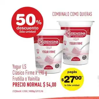 Atomo Conviene La Serenisima Yogur Clásico Firme x 190g oferta