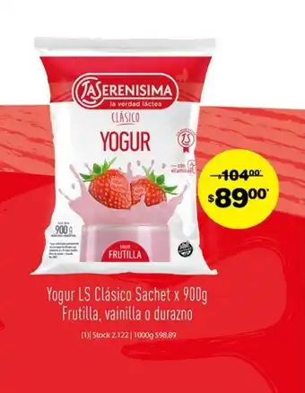Atomo Conviene La Serenisima Yogur Clásico Sachet x 900g oferta
