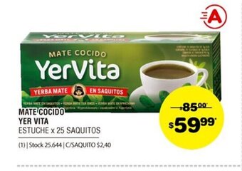 Atomo Conviene Yer Vita Mate Cocido x 25 saquitos oferta