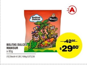 Atomo Conviene Manisur Bolitas Dulces x 80g oferta