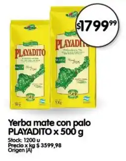 Supermercados Buenos Días Yerba mate con palo PLAYADITO oferta