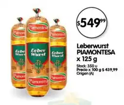 Supermercados Buenos Días Leberwurst PIAMONTESA oferta