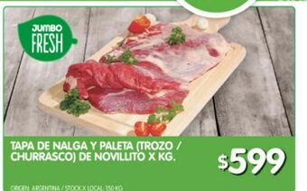 Jumbo Tapa de nalga de novillito x kg oferta