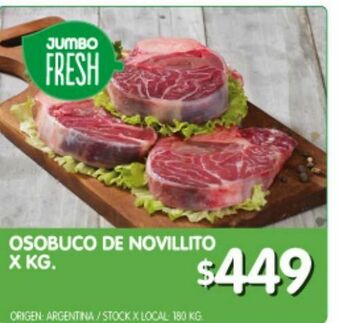 Jumbo Osobuco de novillito x kg oferta
