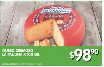 Jumbo Queso cremoso la paulina x 100 gr. oferta