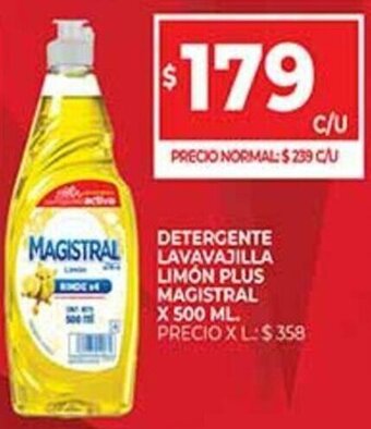 Supermercados DIA Detergente Lavavajilla Limón Plus Magistral x 500 Ml. oferta