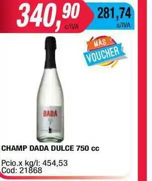 Maxiconsumo Champ Dada Dulce 750cc oferta