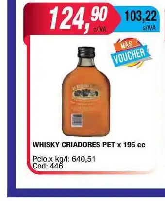 Maxiconsumo Criadores Whisky Pet x 195cc oferta