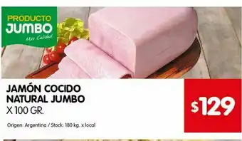 Disco Jamón cocido natural jumbo x 100g oferta