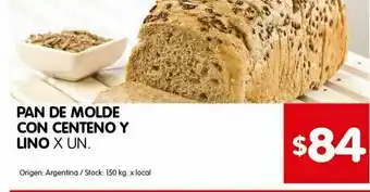 Disco Pan de molde con centeno y lino x un oferta