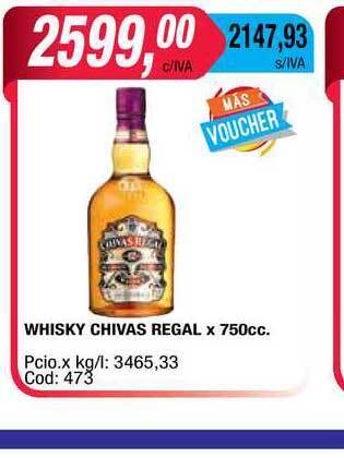 Maxiconsumo Chivas Regal Whisky x 750cc oferta