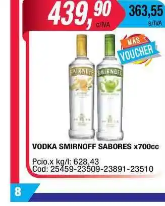Maxiconsumo Smirnoff Vodka Sabores x 700cc oferta