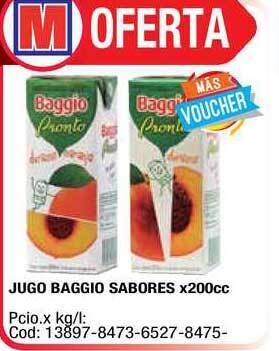 Maxiconsumo Baggio Jugo Sabores x200cc oferta