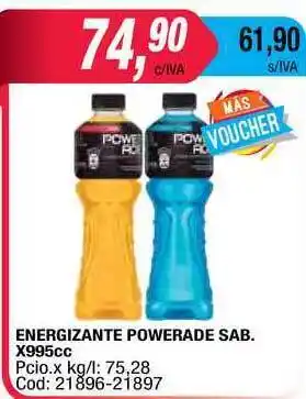 Maxiconsumo Powerade Energizante Sab. x995cc oferta