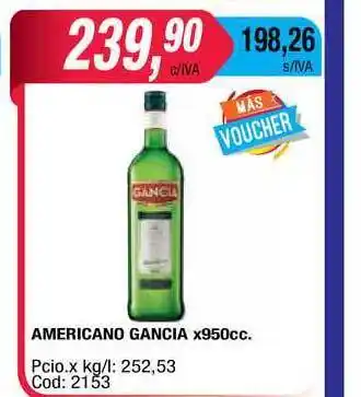 Maxiconsumo Gancia Americano x950cc oferta