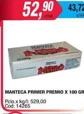 Maxiconsumo Primer Premio Manteca x 100gr oferta