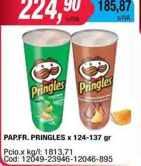 Maxiconsumo Pringles Papas fritas x 124/137gr oferta