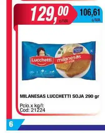 Maxiconsumo Lucchetti Milanesas Soja 290gr oferta