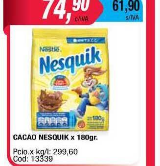 Maxiconsumo Nesquik Cacao x 180gr oferta