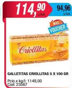 Maxiconsumo Criollitas Galletitas 5 x 100gr oferta