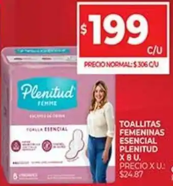 Supermercados DIA Toallitas Femeninas Esencial Plenitud x 8 U. oferta