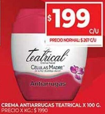 Supermercados DIA Crema Antiarrugas Teatrical x 100 g. oferta