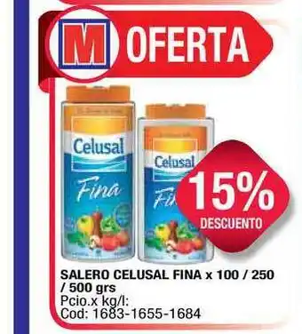 Maxiconsumo Celusal Fina Salero x 100/ 250 / 500grs oferta