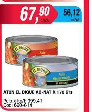 Maxiconsumo El Dique Atun Aceite/Natural x 170grs oferta
