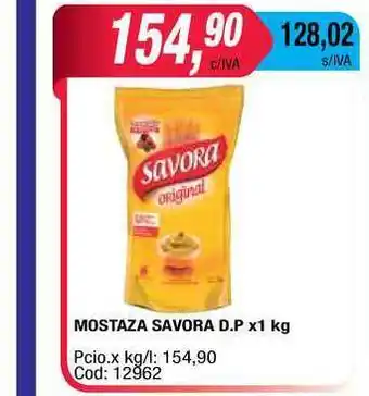 Maxiconsumo Savora Mostaza D/p x1kg oferta