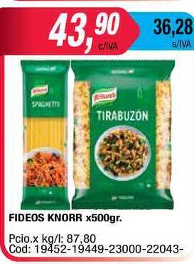 Maxiconsumo Knorr Fideos x500gr oferta