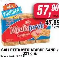 Maxiconsumo Mediatarde Sandwich Galletita x 321grs oferta