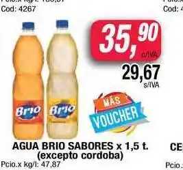 Maxiconsumo Brio Agua Sabores x 1,5L(Excepto Cordoba) oferta