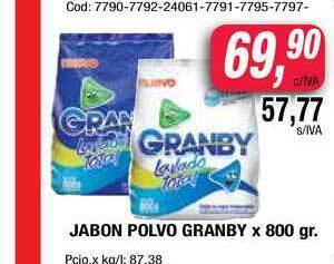 Maxiconsumo Granby Jabon Polvo x 800gr oferta