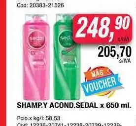 Maxiconsumo Sedal Shampoo Y Acondicionador x 650ml oferta