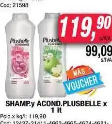 Maxiconsumo Plusbelle Shampoo y Acondicionador x 1lt oferta