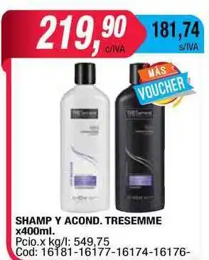 Maxiconsumo Tresemme Shampoo Y Acondicionador x400ml oferta