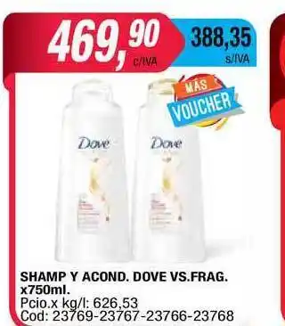 Maxiconsumo Dove Shampoo Y Acondicionador Vs. Fragancias x750ml oferta