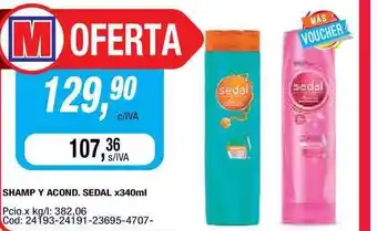 Maxiconsumo Sedal Shampoo Y Acondicionador x340ml oferta
