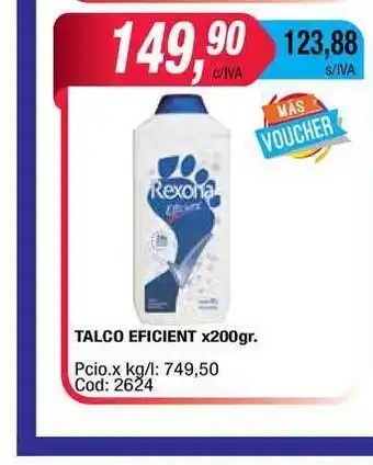 Maxiconsumo Rexona Eficient Talco x200gr oferta