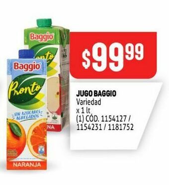 Makro Jugos baggio 1lt oferta