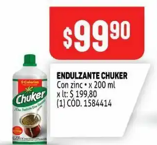 Makro Edulcorante chuker líquido x 200 ml oferta