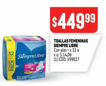Makro Toallas femeninas siempre libre 32u oferta