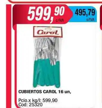 Maxiconsumo Carol Cubiertos 16un oferta