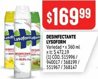 Makro Desinfectante de ambiente lysoform oferta