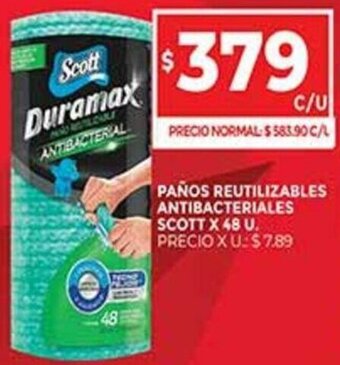 Supermercados DIA Paños Reutilizables Antibacteriales Scott x 48 U. oferta