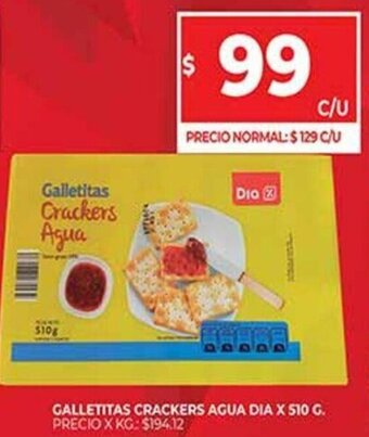Supermercados DIA Galletitas Crackers Agua Dia x 510 G. oferta