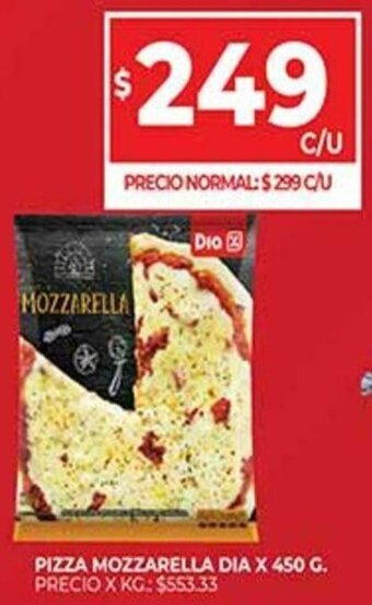 Supermercados DIA Pizza Mozzarella Dia x 450 G. oferta