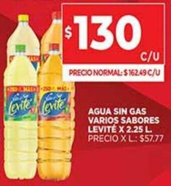 Supermercados DIA Agua Sin Gas Varios Sabores Levité x 2.25 L. oferta