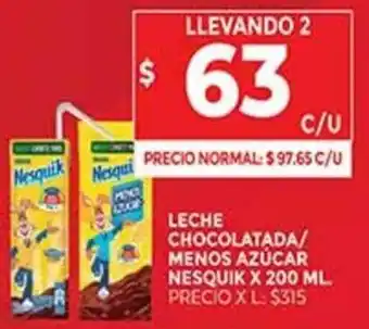 Supermercados DIA Leche Chocolatada/Menos Azúcar oferta